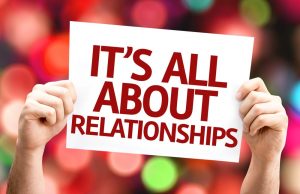 Its All About Relationships card with colorful background with defocused lights - Four Networking Event Ideas That Will Get Everyone Talking