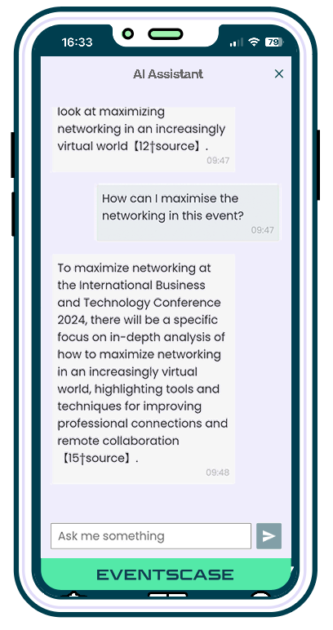 AI Phone Mockup - Eventscase Monthly News Round-Up November 2023